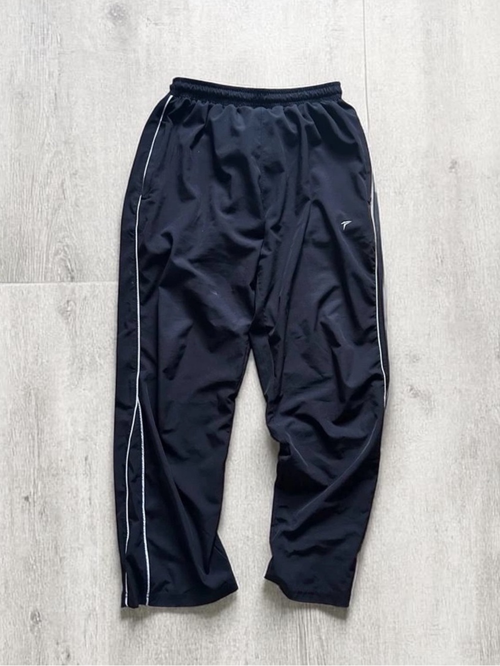 Men's Black Joggers with White Side Piping